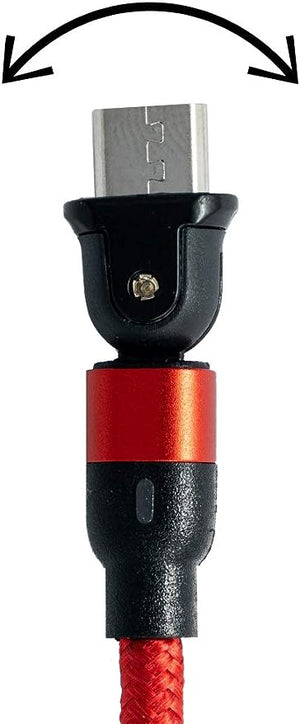 Câble USB 2.0 Adaptateur 1 m micro mâle vers 2,0 A femelle angle 180° en rouge