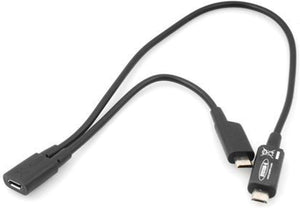 System-S Micro USB Eingang zu 2x Micro USB Ausgang Kabel Splitter