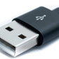 SYSTEM-S USB 2.0 Kabel 100 cm Micro Stecker zu 2.0 A Stecker Winkel geflochten Schwarz