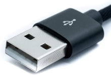Lade das Bild in den Galerie-Viewer, USB 2.0 Kabel 100 cm Micro Stecker zu 2.0 A Stecker Winkel geflochten Schwarz
