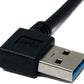 SYSTEM-S USB 3.1 cable 1 m type C plug to 3.0 type A plug angle (left) in black