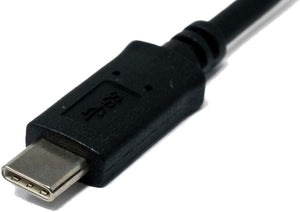 SYSTEM-S USB 3.1 cable 1 m type C plug to 3.0 type A plug angle (left) in black