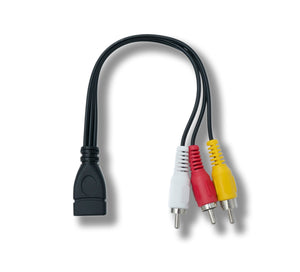 SYSTEM-S Cinch RCA Kabel 20 cm 3 polig Stecker zu USB 2.0 Typ A Buchse Audio
