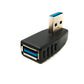 Adaptateur de prise SYSTEM-S USB Type A 3.0 (femelle) vers USB Type A 3.0 (mâle) à angle droit de 90°