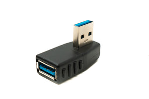 SYSTEM-S USB Tipo A 3.0 (hembra) a USB Tipo A 3.0 (macho) Adaptador de enchufe en ángulo recto de 90°