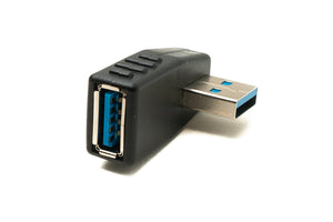 SYSTEM-S USB Tipo A 3.0 (hembra) a USB Tipo A 3.0 (macho) Adaptador de enchufe en ángulo recto de 90°