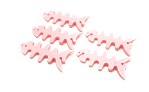 SYSTEM-S Set of 5 Cable Manager Wrap Cable Winder Fish Shape Silicone Winder Cable Protector in Pink