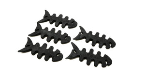 SYSTEM-S Set of 5 cable manager wrap cable reel fish shape silicone reel cable protector in black