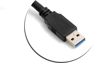 System-S USB 3.0 A zu Micro USB 3.0 90 Grad Linker Winkel 5 Meter Kabel mit Feststellschraube