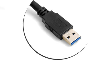 System-S USB 3.0 A a Micro USB 3.0 Cable de 5 metros en ángulo izquierdo de 90 grados con tornillo de bloqueo