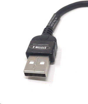 Câble System-S USB 3.1 Type C coudé à 90° vers USB 2.0 A 10 cm