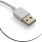 SYSTEM-S USB 3.1 Type C plug 90° angled to USB A 2.0 plug adapter cable data cable charging cable 200cm in white