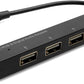 SYSTEM-S 3 Port USB Hub 3.1 Type C to 3x USB 2.0 A adapter cable with 3.5mm audio input