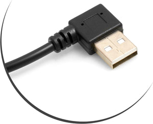 SYSTEM-S Conector USB 3.1 tipo C a USB A 2.0 Cable adaptador de enchufe en ángulo recto de 90° Cable de datos Cable de carga 28 cm