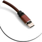 SYSTEM-S USB 3.1 Typ C (male) zu USB A 3.0. (male) Kabel Adapter Datenkabel Ladekabel 100 cm Lederoptik in Braun