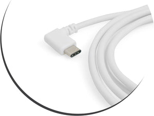 System-S USB 3.1 Tipo C Conector en ángulo recto de 90° a USB 2.0 A Cable de datos Cable de carga Cable adaptador 140 cm en blanco