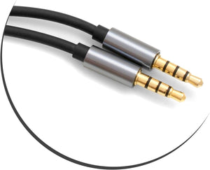 SYSTEM-S adapter cable 3.5mm jack (male) to 3.5mm jack AUX stereo plug 100 cm 4-pin (male)