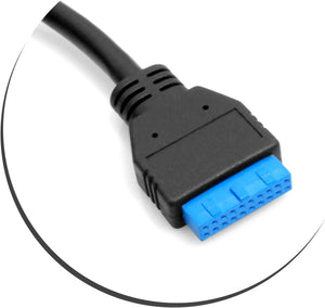 SYSTEM-S USB Typ B 3.0 links gewinkelt auf 19pin Motherboard Kabel Adapter