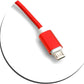 SYSTEM-S Micro USB Kabel (male) zu USB A 2.0. (male) Adapter Datenkabel Ladekabel 25cm Nylon-Geflochten in Rot