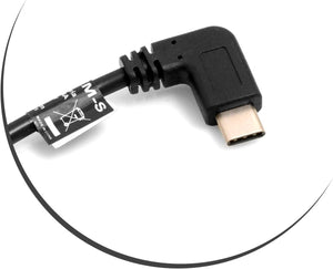 SYSTEM-S USB 3.1 Type C Stecker 90° Grad gewinkelt zu USB 3.1 Type C Buchse Adapter Kabel Datenkabel Ladekabel 30 cm