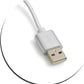 Cable Micro USB (macho) del SISTEMA-S a USB A 2.0. (macho) adaptador cable de datos cable de carga 25cm nylon trenzado en blanco-plata