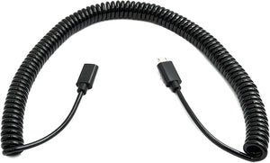 SYSTEM-S USB 2.0 Kabel 3 m Micro B Stecker zu Buchse Spirale in Schwarz