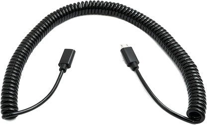 SYSTEM-S USB 2.0 Kabel 3 m Micro B Stecker zu Buchse Spirale in Schwarz