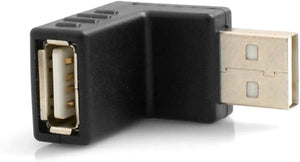 SYSTEM-S USB A (macho) a USB A (hembra) conector en ángulo recto Conexión de extensión del adaptador en ángulo de 90 grados