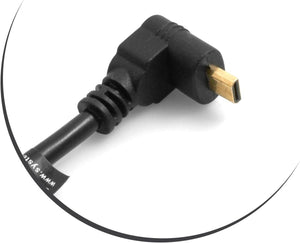 SYSTEM-S Micro HDMI 1.4 macho conector acodado hacia arriba 90° a conector de entrada HDMI cable 22 cm