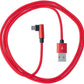 SYSTEM-S USB 2.0 Kabel 100 cm Micro Stecker zu 2.0 A Stecker Winkel geflochten in Rot
