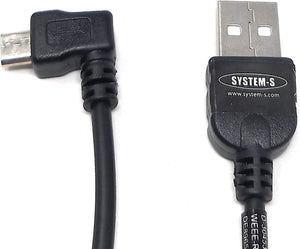 System-S Micro USB 2.0 Datenkabel Ladekabel 140 cm 90 grad gewinkelt links Winkelstecker