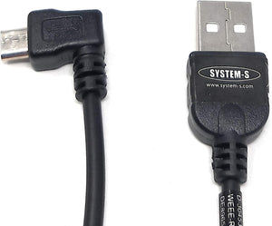 System-S Micro USB 2.0 data cable charging cable 140 cm 90 degree angled left angle plug