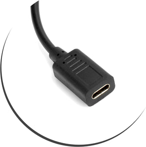 SYSTEM-S USB 3.1 Type C female to USB A 2.0 male adapter cable data cable charging cable 33 cm