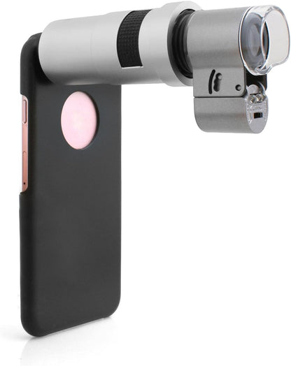 System-S Fotografie Clip-on 200x Mikroskop Linse Objektiv mit LED- und UV-Licht für iPhone 6 6s und Smartphone Tablet PC