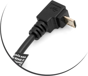 SYSTEM-S Cable Micro USB ángulo descendente 90° a adaptador Micro USB alargador 27 cm