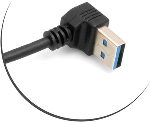 SYSTEM-S USB Typ A 3.0 Kabel Aufwärtswinkel zu USB Typ C 3.1 gewinkelt 97 cm