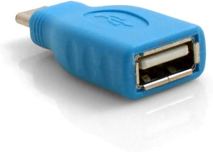 Adaptador USB 3.1 SYSTEM-S tipo C macho a A 2.0 hembra en color azul