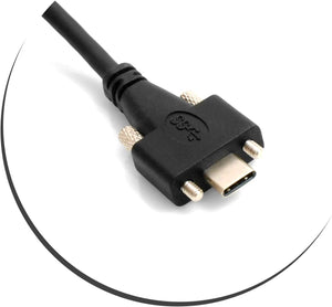 System-S USB Typ C (Male) auf USB Typ C  (Male) Datenkabel Ladekabel mit Feststellschraube