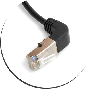 SYSTEM-S Cable de red Ethernet RJ45 a RJ45 ángulo arriba 8P8C FTP STP UTP Cat 5e 50cm