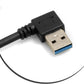 SYSTEM-S USB Typ A 3.0 Stecker 90° Grad Links gewinkelt zu USB Typ A 3.0 Buchse Adapter Kabel Datenkabel Ladekabel 23 cm