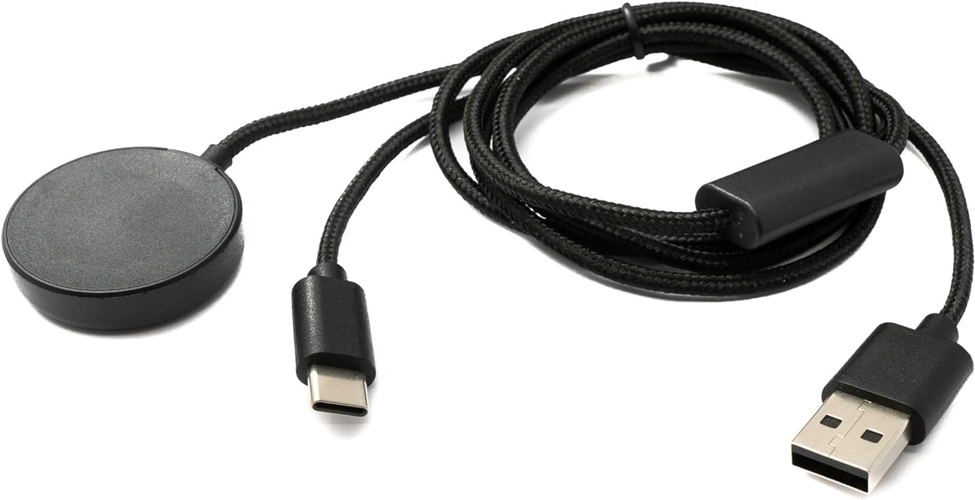 System-S USB 2 in 1 Y Ladestation 120 cm 3.1 Typ C Stecker zu 2.0 Typ A Stecker für Samsung Galaxy Watch 5 Smartwach Kabel