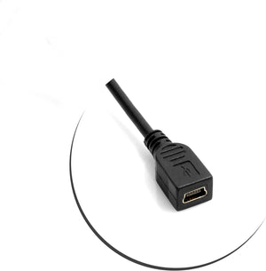 SYSTEM-S Mini USB cable right angle plug to mini USB socket data and charging cable 25 cm