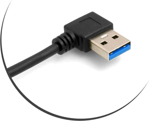 SYSTEM-S USB Typ A 3.0 links gewinkelt zu USB Typ C 3.1 gewinkelt 28 cm