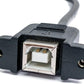 SYSTEM-S USB 2.0 Kabel 30cm Typ B Buchse zu Micro Stecker mit Schraube Adapter in Schwarz