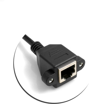 System-S Ethernet network cable RJ45 down angle to RJ45 socket panel mount 8p8c FTP STP Utp Cat 5e 29cm