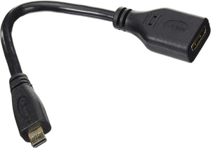 SYSTEM-S Micro HDMI 1.4 Typ D Stecker (male) auf Mini HDMI 1.4 Typ C (female) Buchse Kabel Adapter Converter 15cm