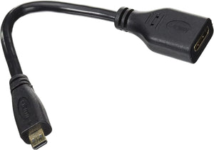 SYSTEM-S Cable adaptador convertidor Micro HDMI 1.4 Tipo D macho (macho) a Mini HDMI 1.4 Tipo C (hembra) hembra 15cm