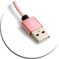 SYSTEM-S Micro USB 2.0 cable 200 cm braided nylon jacket pink