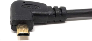 SYSTEM-S Micro HDMI Stecker Links Gewinkelt zu HDMI Kabel 50-80 cm