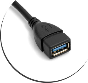 SYSTEM-S OTG Host USB 3.1 Type C Stecker zu USB A 3.0 Buchse On The Go Host Adapter Kabel Datenkabel Ladekabel 25 cm